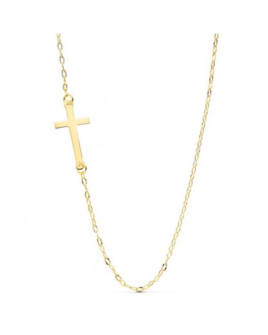 Gargantilla oro 18k amarillo cruz 42cm