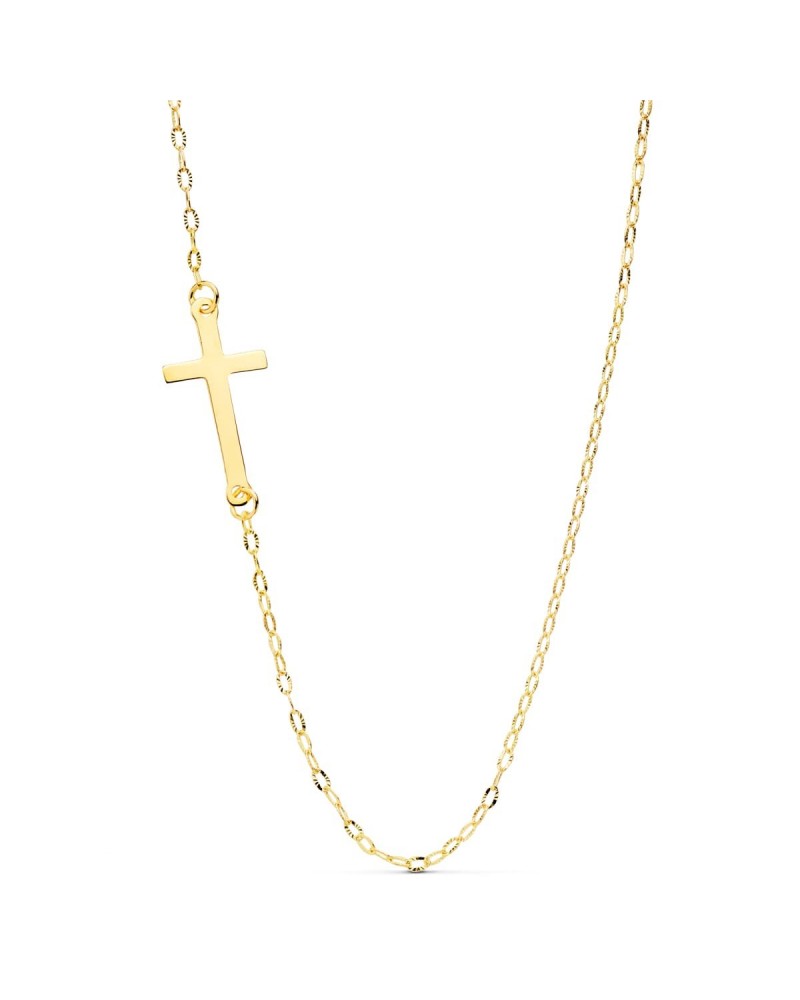 Gargantilla oro 18k amarillo cruz 42cm