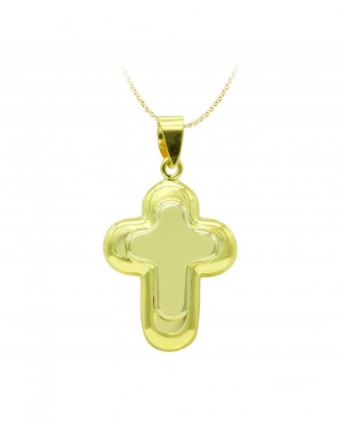 Cruz oro 18k bicolor sin Cristo 22x15mm