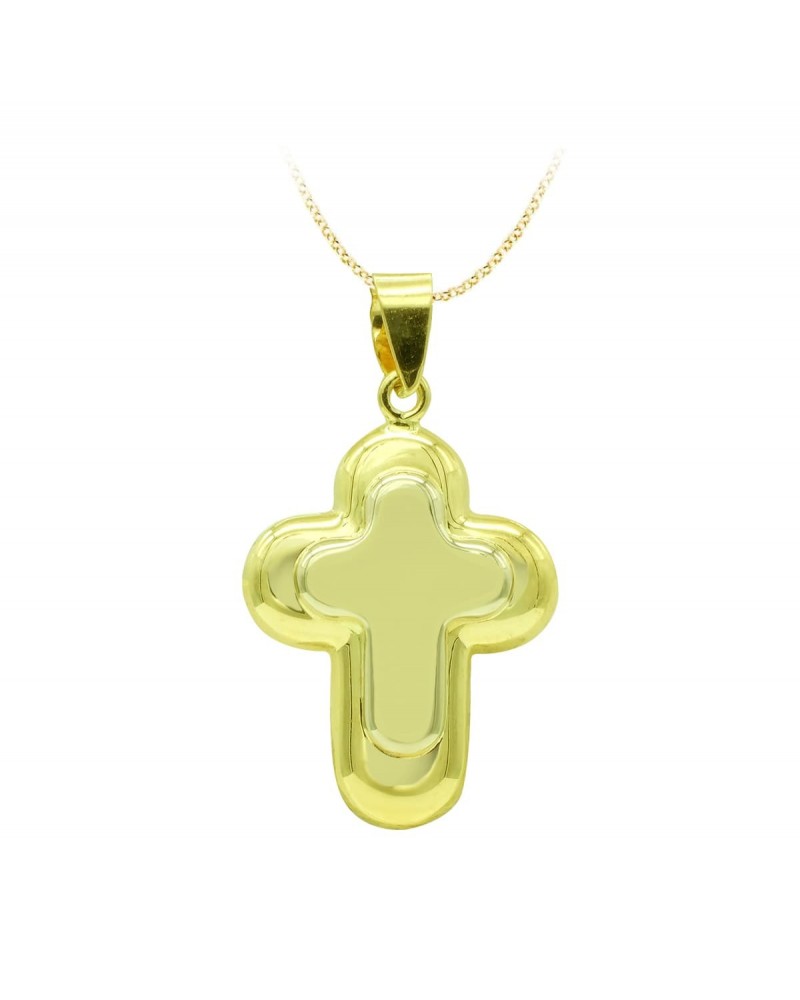 Cruz oro 18k bicolor sin Cristo 22x15mm