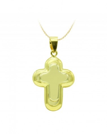 Cruz oro 18k bicolor sin Cristo 22x15mm