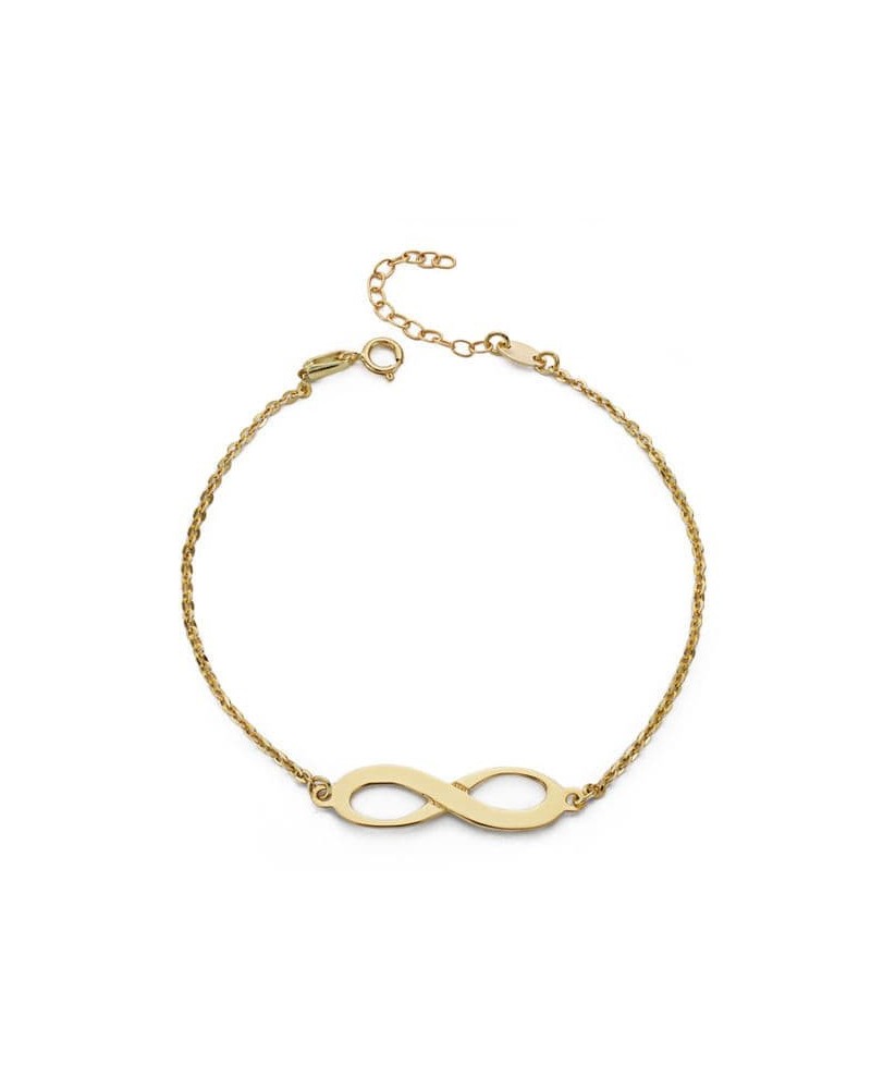 Pulsera oro 18k símbolo infinito cadena 19,5 cm
