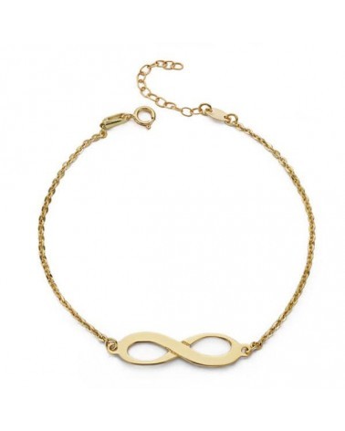 Pulsera oro 18k símbolo infinito cadena 19,5 cm