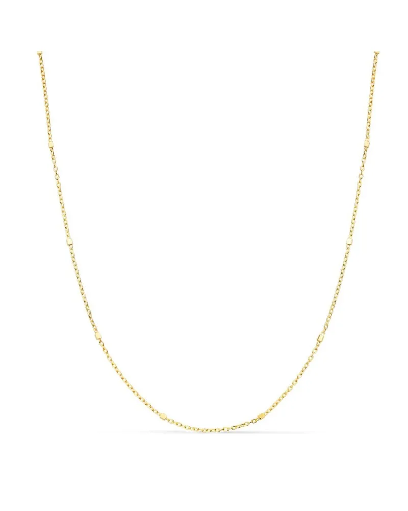 Cadena oro 18k amarillo forzada con cubos 1 mm 40cm