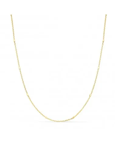 Cadena oro 18k amarillo forzada con cubos 1 mm 40cm