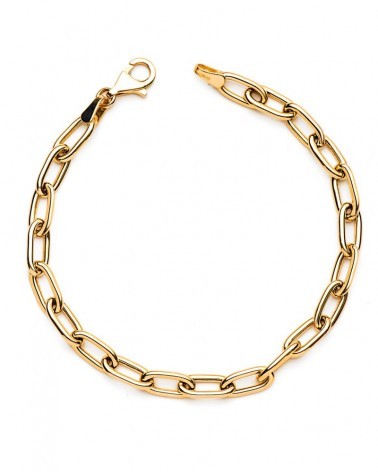 Pulsera oro amarillo 18k eslabones huecos 5mm 19cm