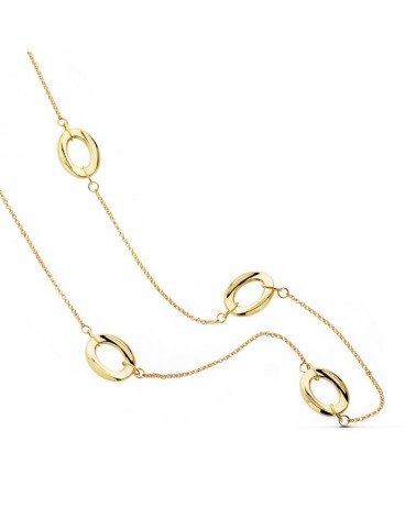 Gargantilla oro 18k amarillo eslabones ovalados 80cm