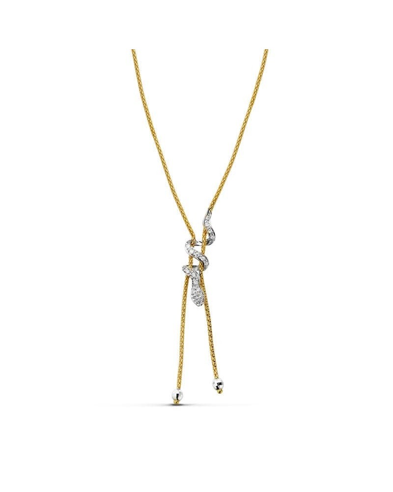 Gargantilla oro 18k bicolor serpiente 45cm
