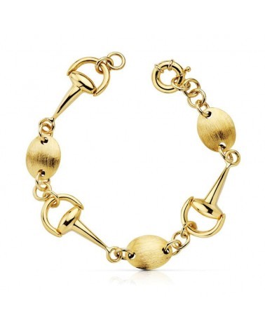 Pulsera oro 18k amarillo estribos 19,5cm 14,7g