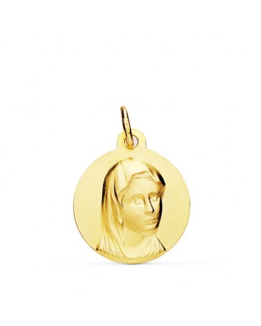Medalla oro 18k Virgen María Francesa 16mm