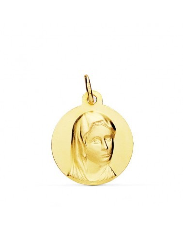 Medalla oro 18k Virgen María Francesa 16mm
