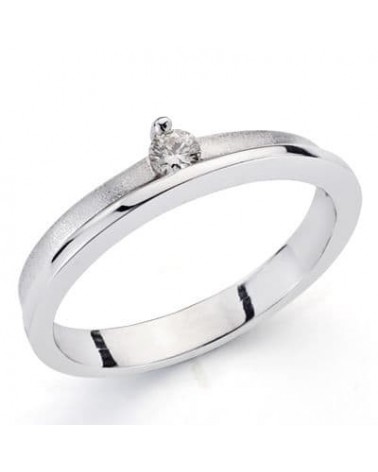 Sortija oro blanco 18k diamante solitario 4,5mm