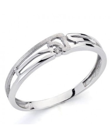 Sortija oro blanco 18k diamante 4mm