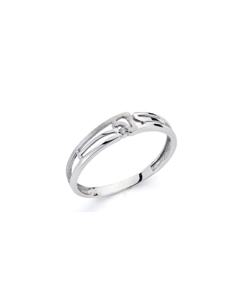 Sortija oro blanco 18k diamante 4mm