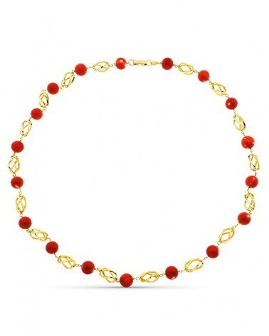 Gargantilla oro 18k amarillo coral japonés 50 cm