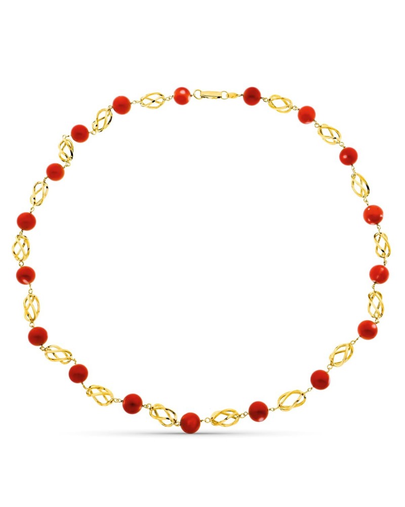 Gargantilla oro 18k amarillo coral japonés 60 cm