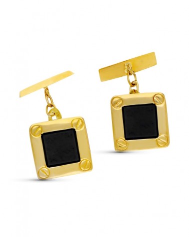 Gemelos oro 18k amarillo cuadrados 15x15mm