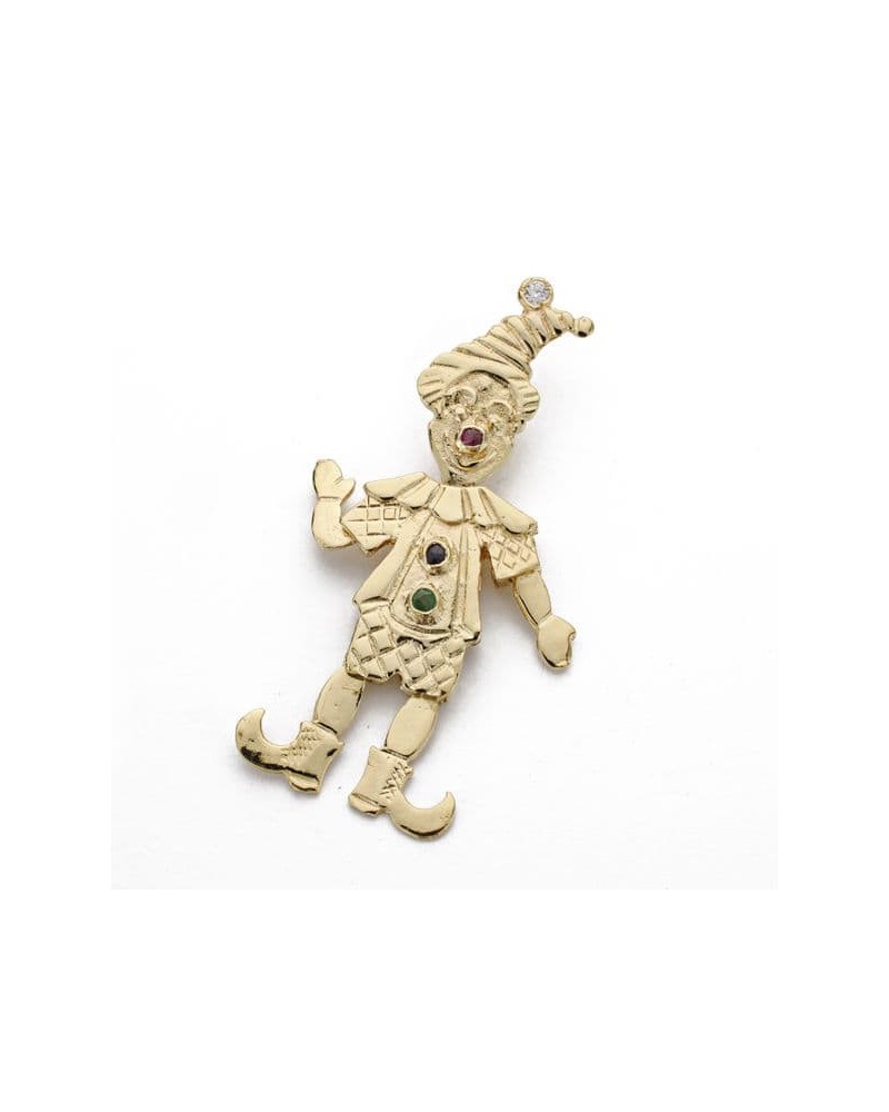 Colgante payaso articulado oro 18k amarillo 34x13mm