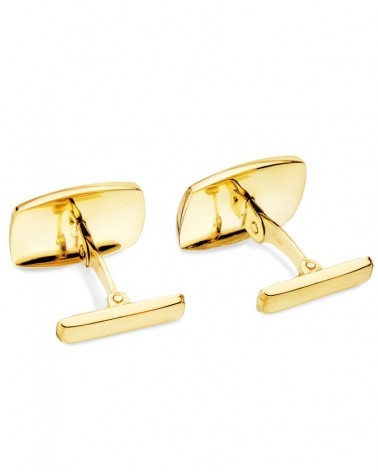 Gemelos oro 18k amarillo tonel mate brillo 17x13mm