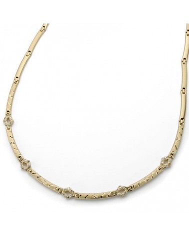 Gargantilla oro 18k amarillo circonitas 45cm