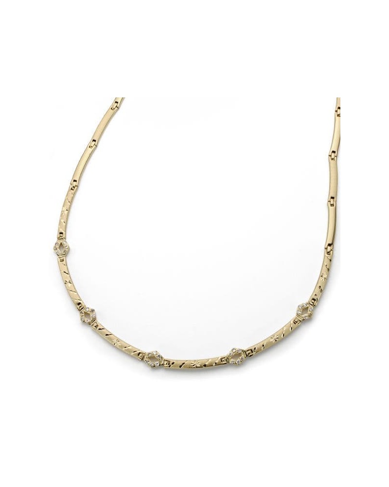 Gargantilla oro 18k amarillo circonitas 45cm