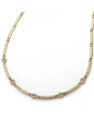 Gargantilla oro 18k amarillo circonitas 45cm