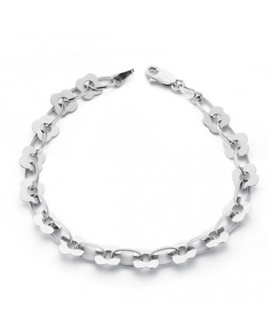 Pulsera oro blanco 18k eslabones 18,5 cm