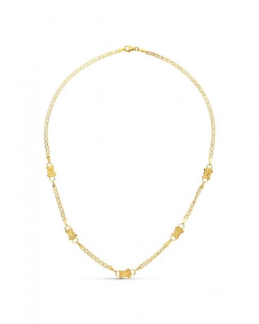 Gargantilla oro 18k amarillo motivos osos 45cm