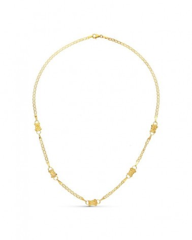 Gargantilla oro 18k amarillo motivos osos 45cm