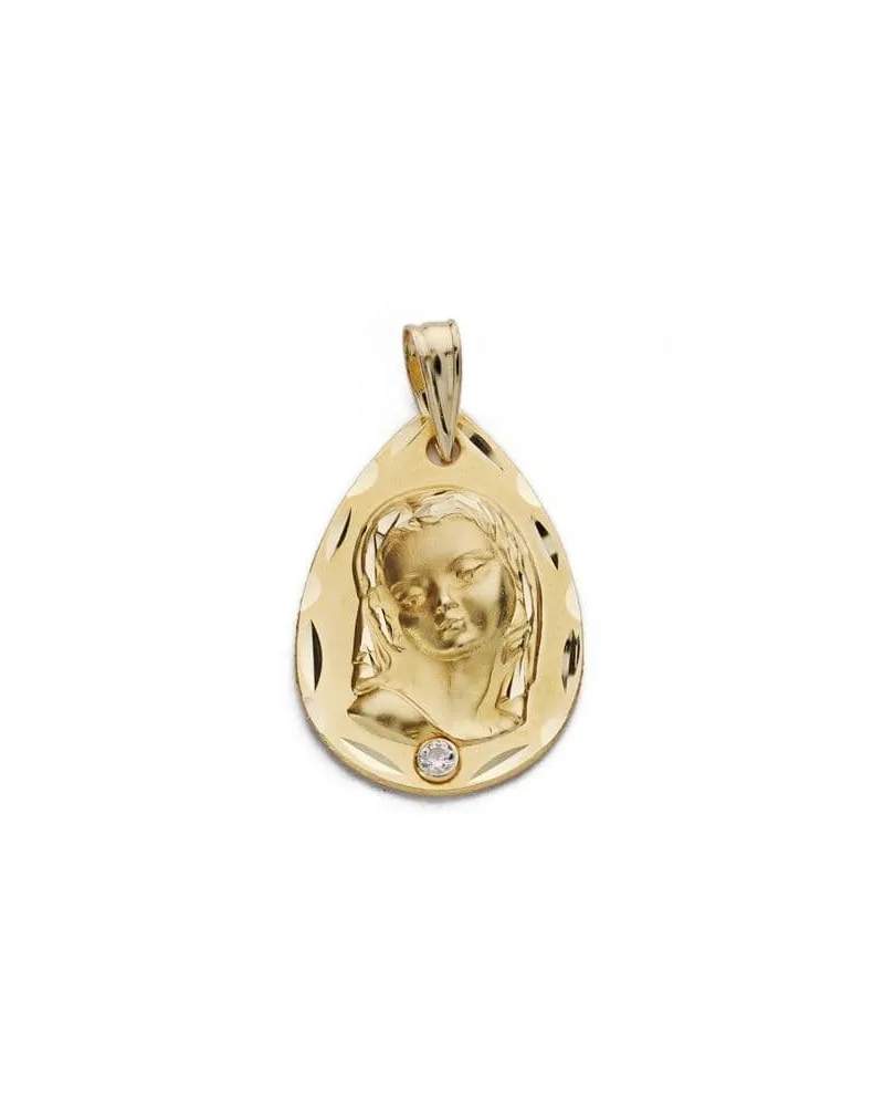 Medalla oro 18k Virgen Niña 22x14mm