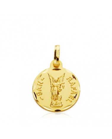 Medalla San Rafael oro 18k amarillo 14mm