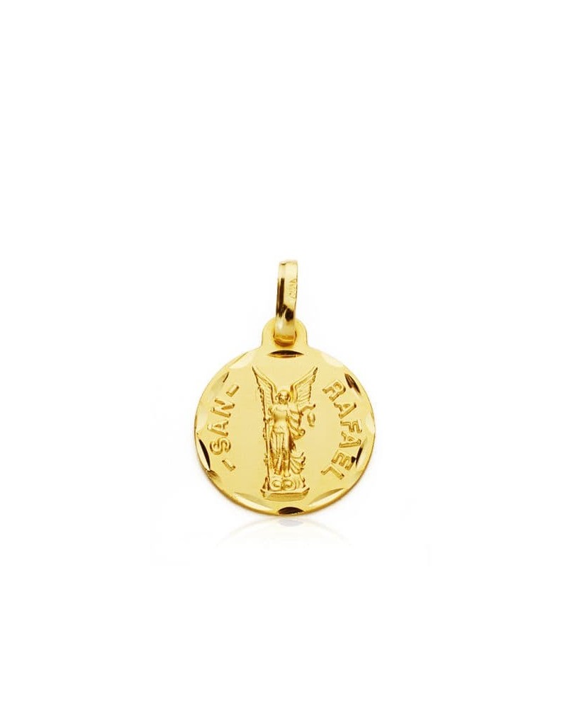 Medalla San Rafael oro 18k amarillo 14mm