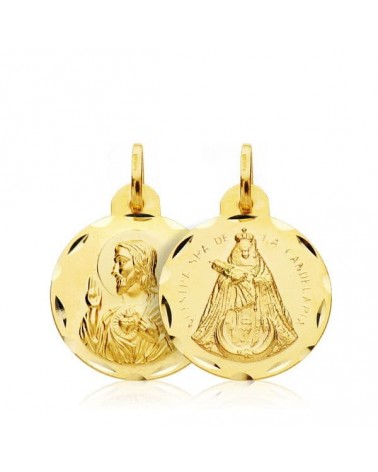 Escapulario oro 18k Corazón Jesús Virgen Candelaria 18mm