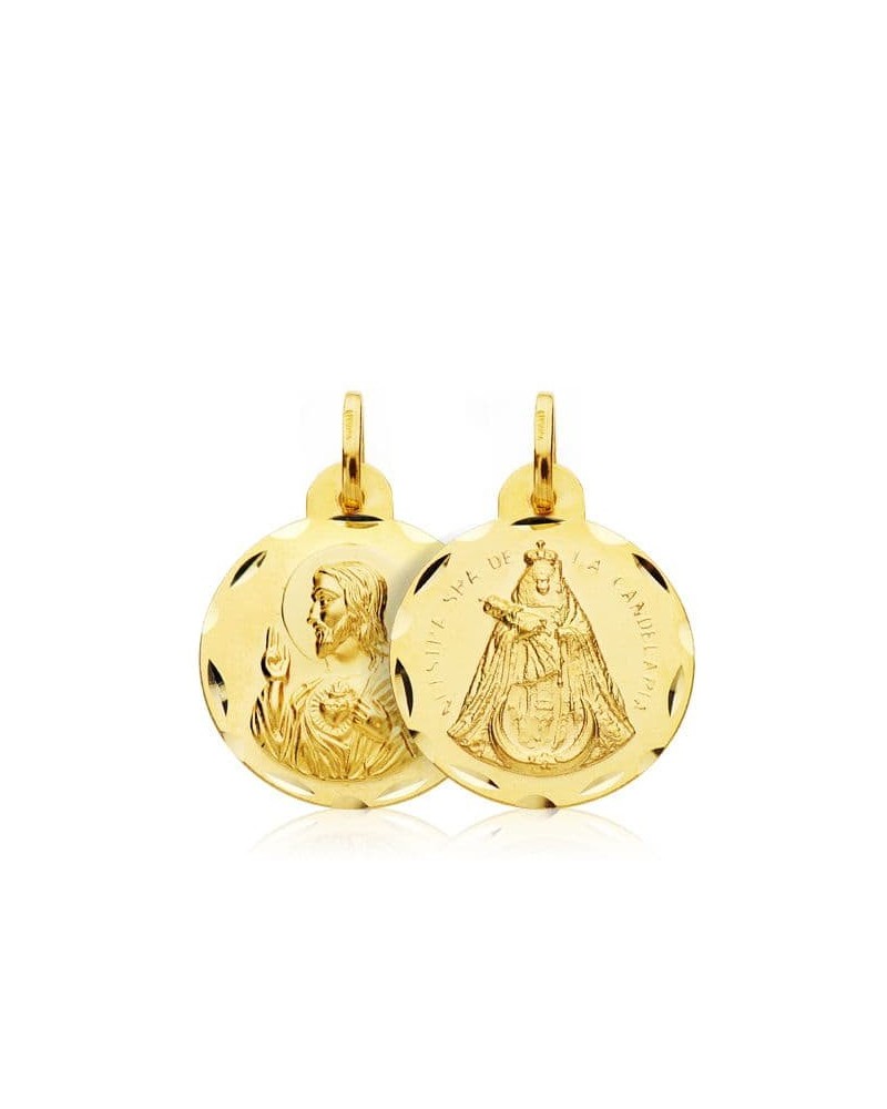Escapulario oro 18k Corazón Jesús Virgen Candelaria 18mm
