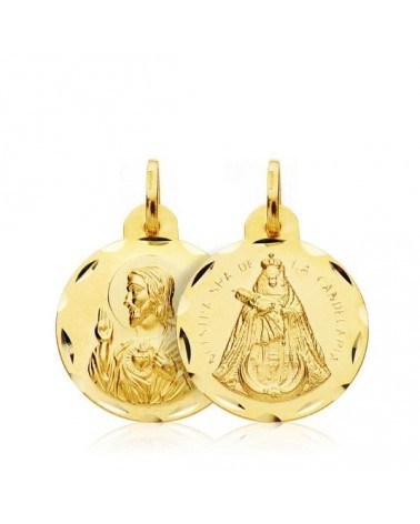 Escapulario oro 18k Corazón Jesús Virgen Candelaria 18mm