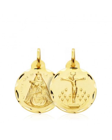 Escapulario oro 18k Cristo Laguna Virgen Candelaria 16mm