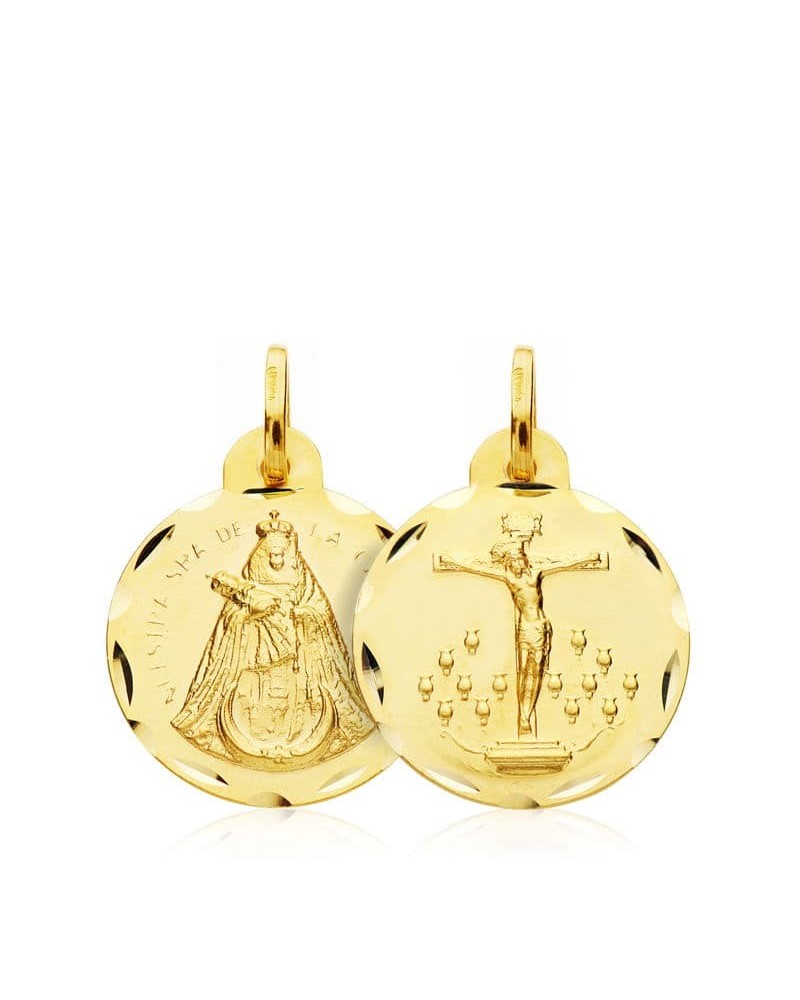 Escapulario oro 18k Cristo Laguna Virgen Candelaria 16mm