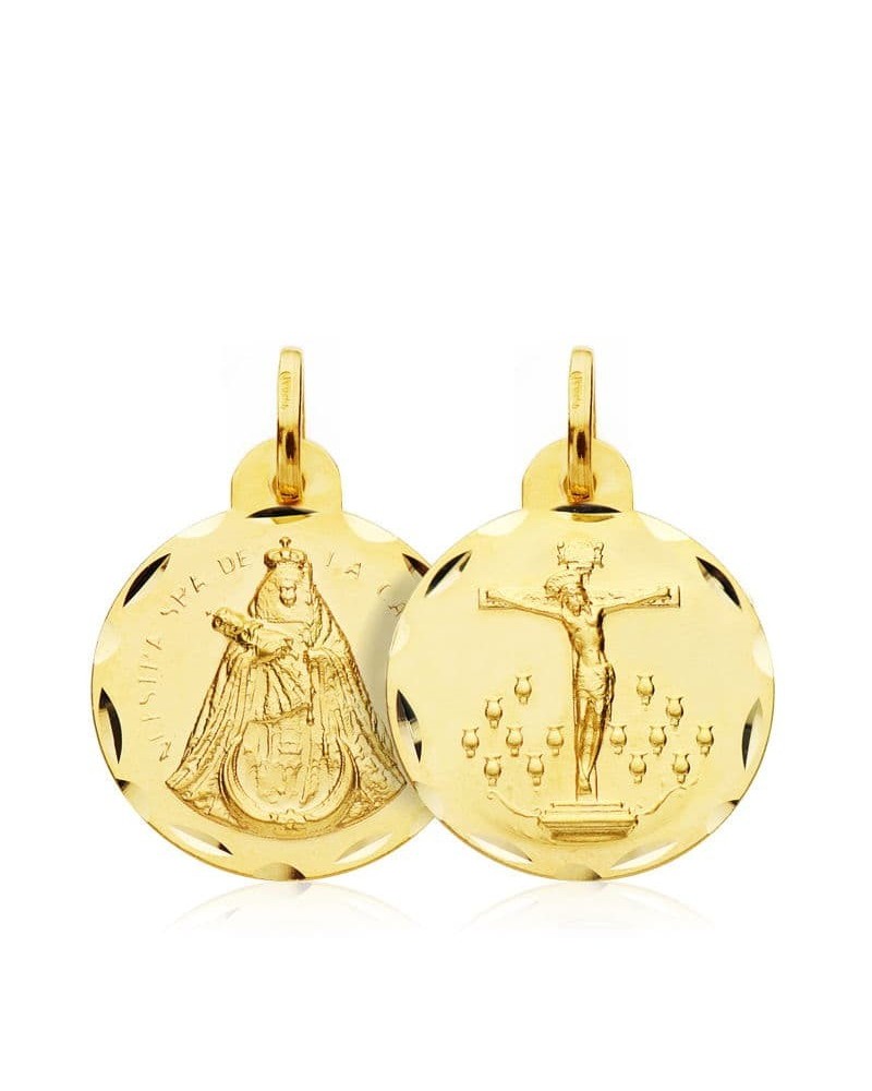 Escapulario oro 18k Cristo Laguna Virgen Candelaria 18mm