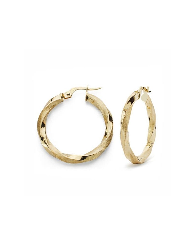 Aros oro 18k amarillo mate y brillo 25mm