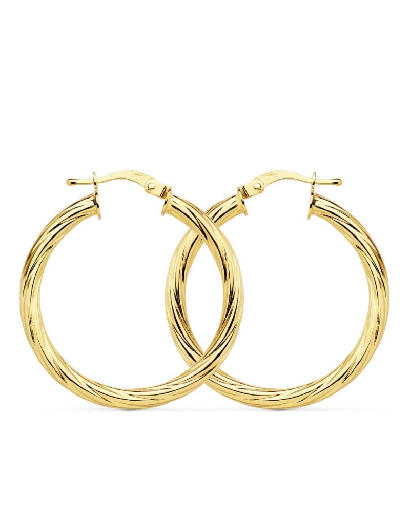 Aros oro 18k amarillo brillo medianos 29mm