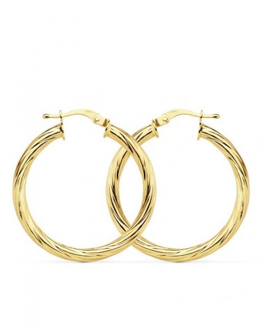 Aros oro 18k amarillo brillo medianos 29mm