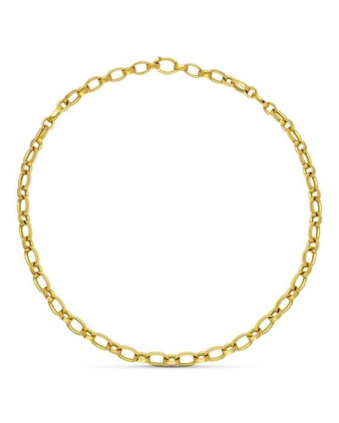 Gargantilla oro 18k amarillo eslabones ovales 45cm