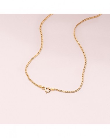 Cadena oro 18k barbada hueca 1mm 45cm