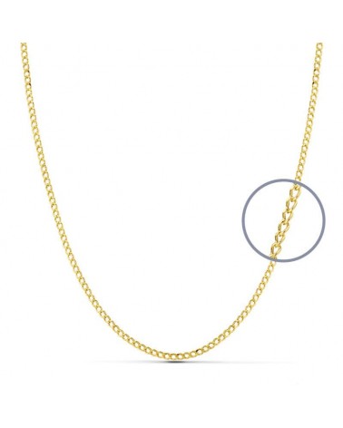 Cadena oro 18k barbada hueca 50cm