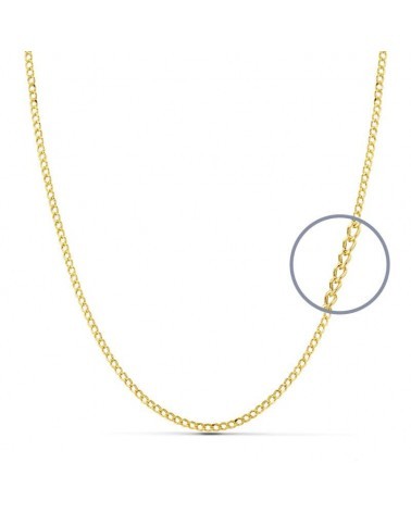 Cadena oro 18k barbada hueca 50cm