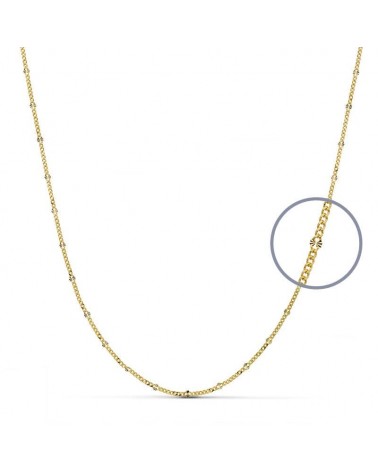 Cadena oro 18k amarillo diamantada maciza 45cm