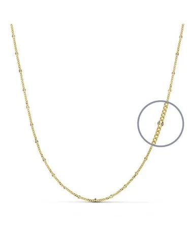 Cadena oro 18k amarillo diamantada 1,5 mm 45cm