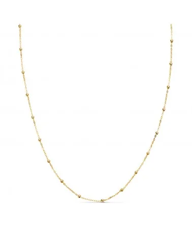 Cadena oro 18k forzada con bolas 0,5 mm 45cm