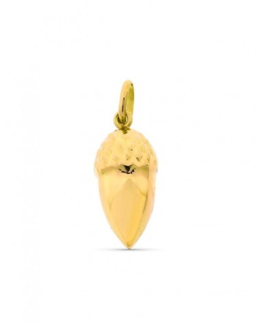 Colgante oro 18k bellota 14x6 mm