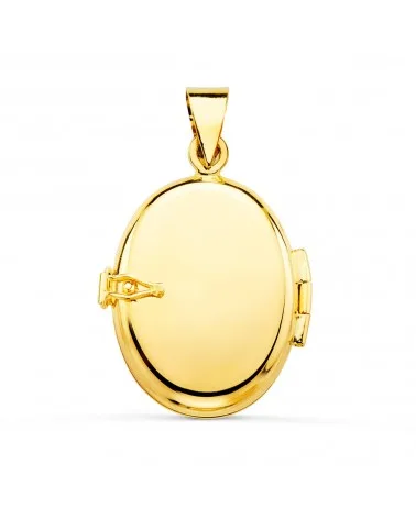 Guardapelo oro 18k amarillo oval labrado 24x17mm